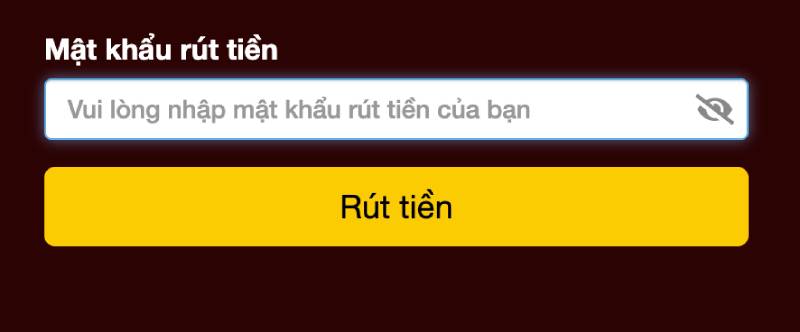 Bước 4: Mã xác nhận mật khẩu rút tiền